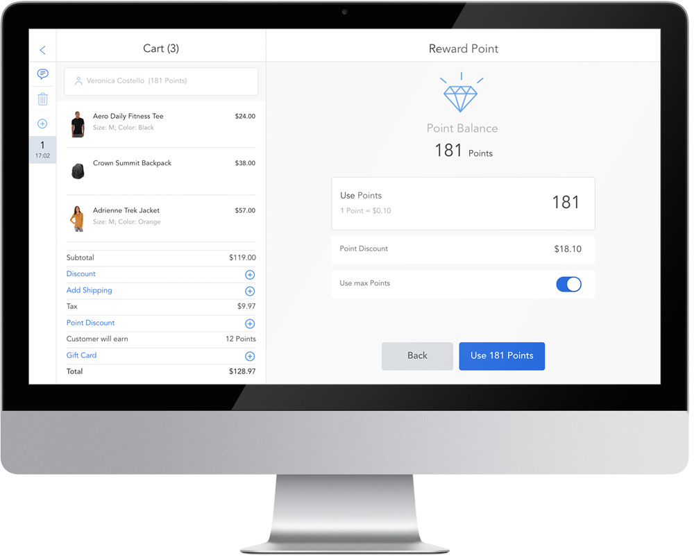 Magestore POS Reward Points on iMac