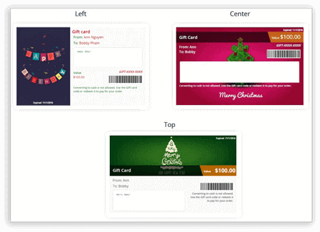 Customize giftcard