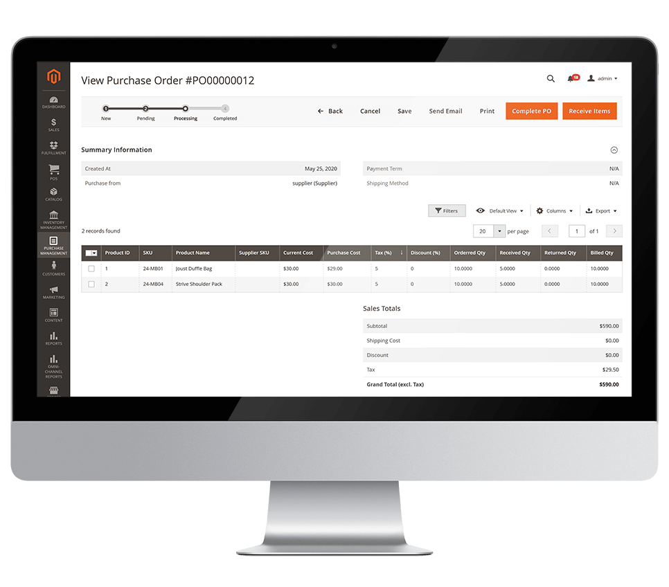 Magestore Magento Purchase Order management
