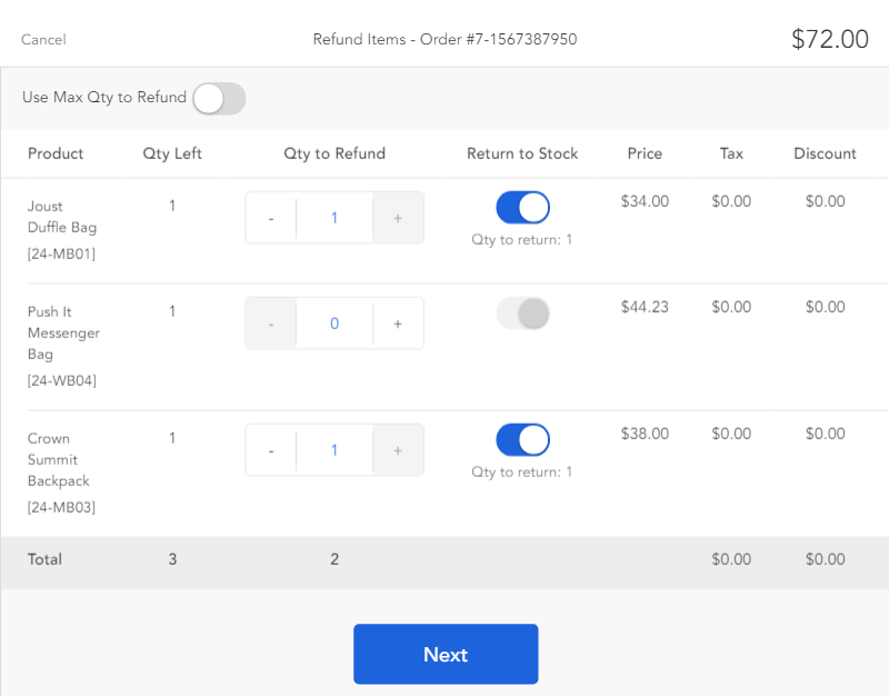 return on magento pos