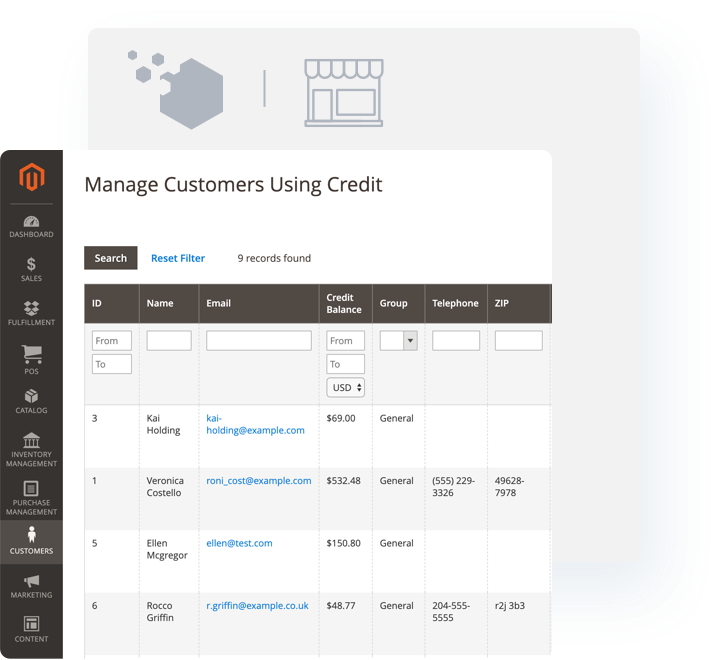 Sell as virtual products with store credits