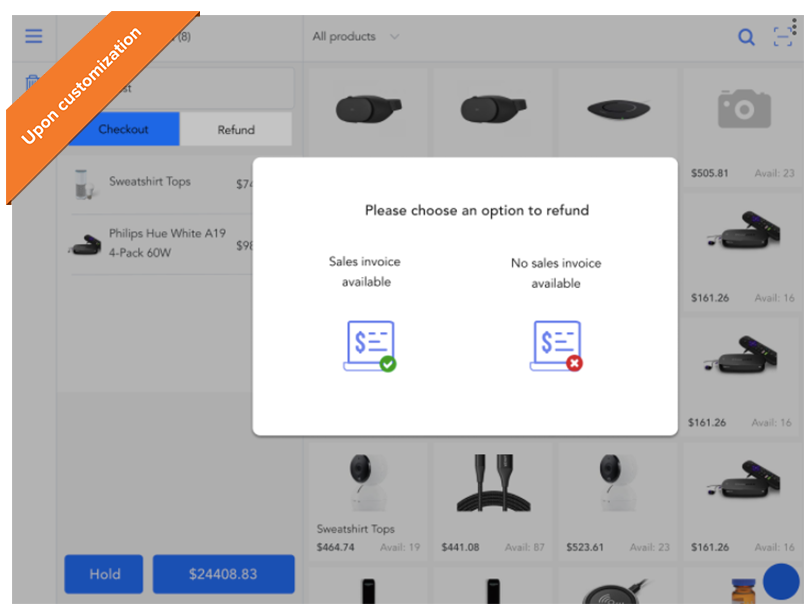 refund pos screen