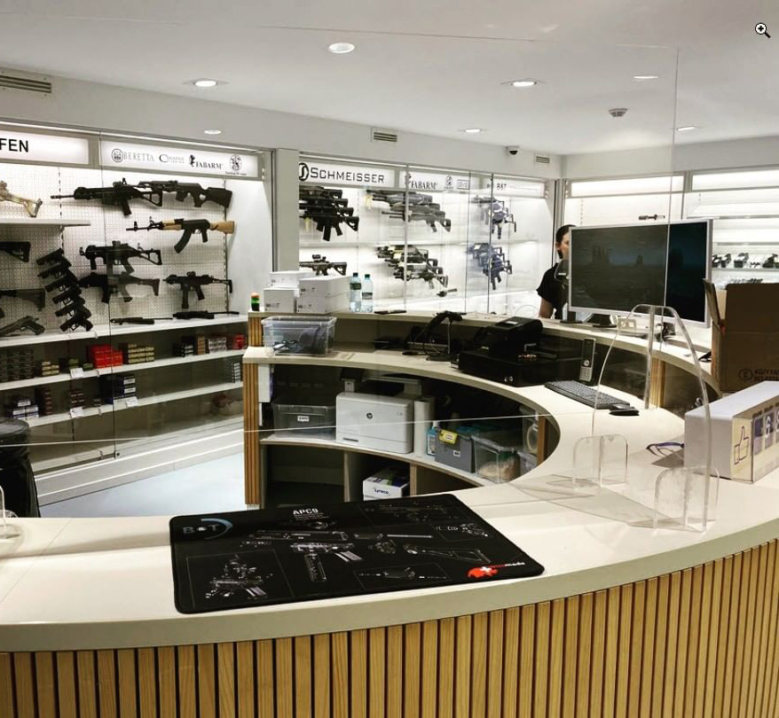 swiss shooting cashier counter