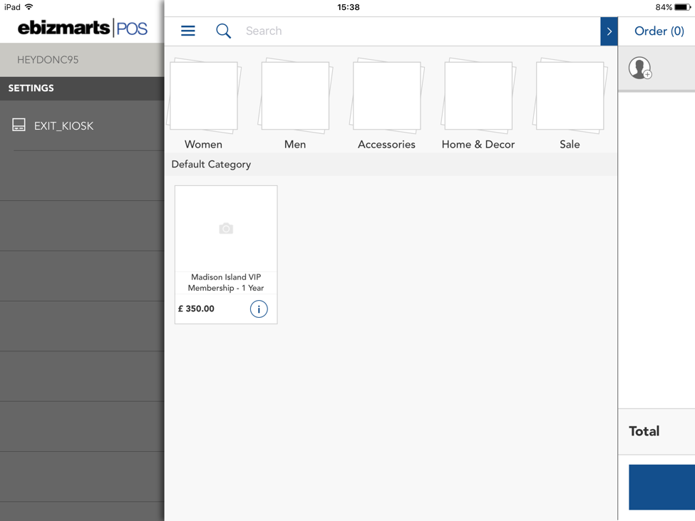 Ebizmarts POS kiosk mode