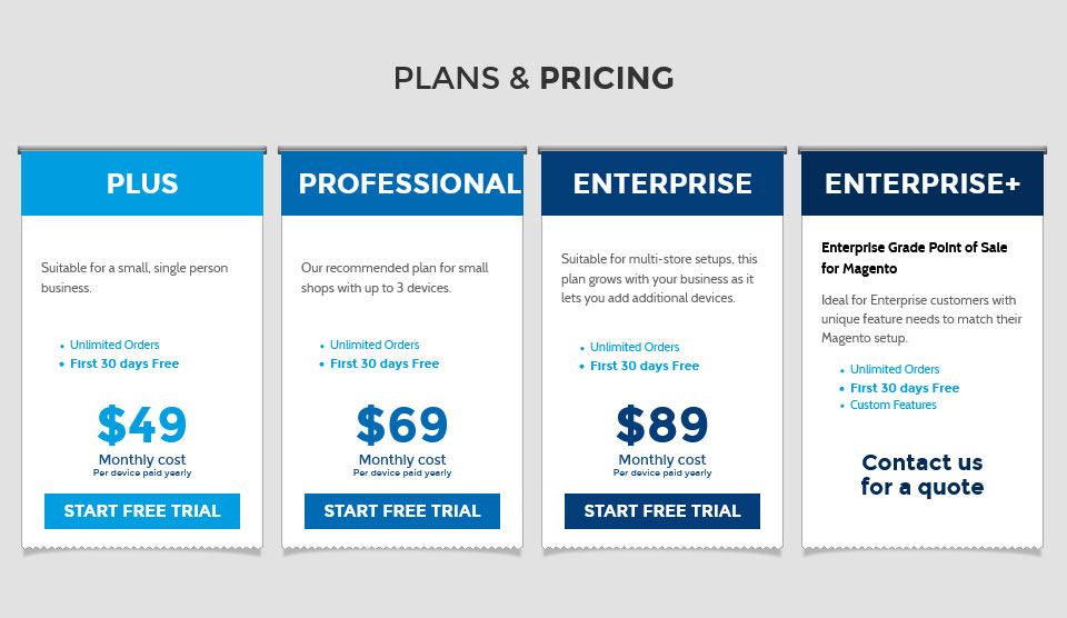 Ebizmarts POS pricing plans