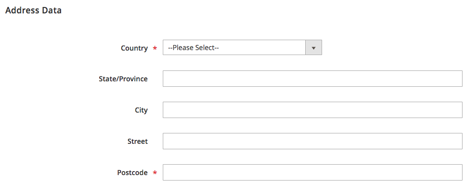 magento inventory address data