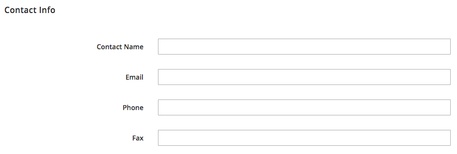 magento inventory contact info