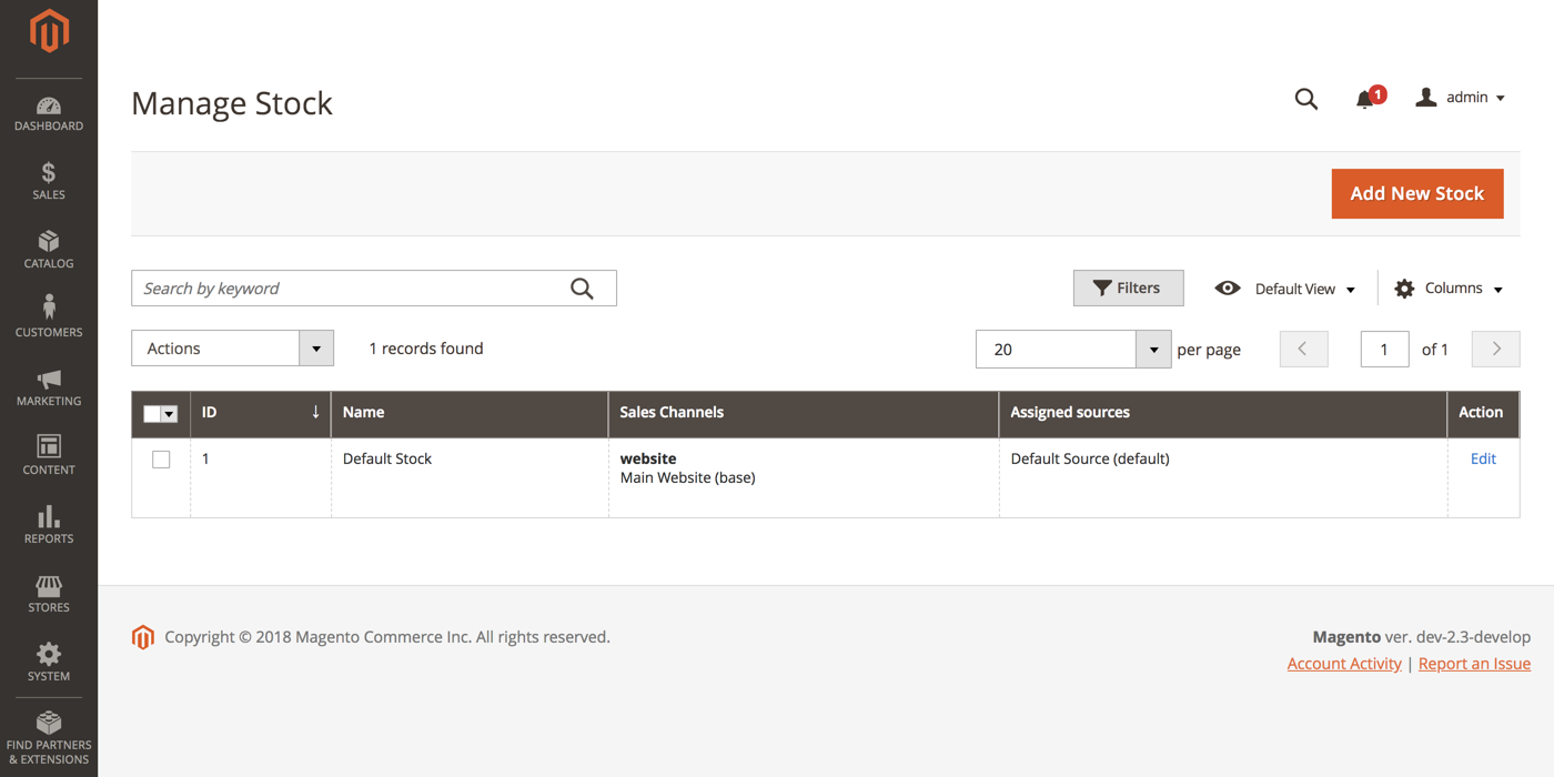 manage stock in magento inventory management