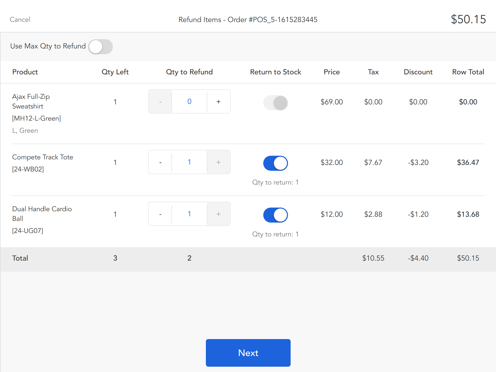 The product return process on Magestore POS