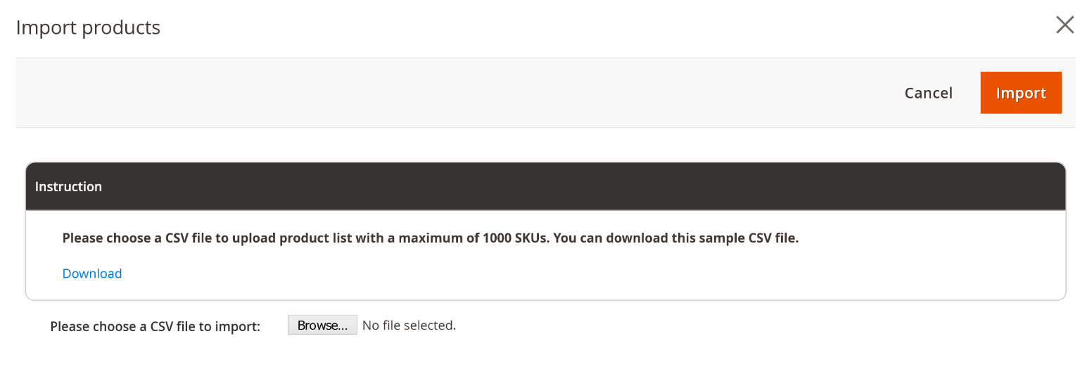 Import .csv file into Magento during partial stocktake