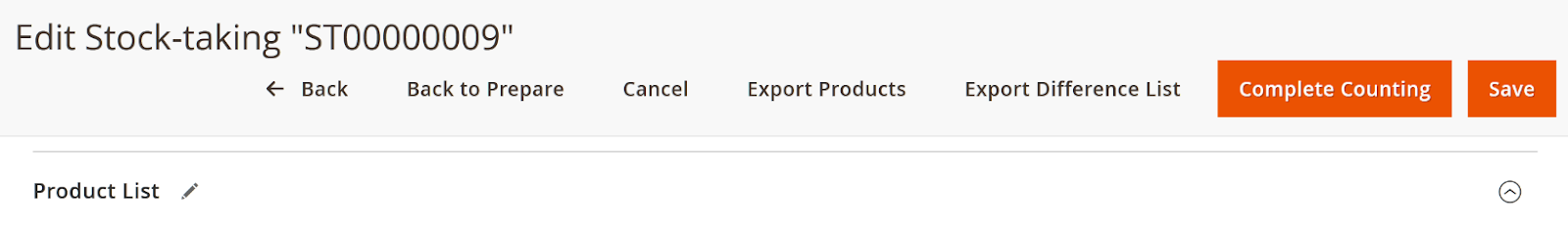 export difference list to double-check stock count.