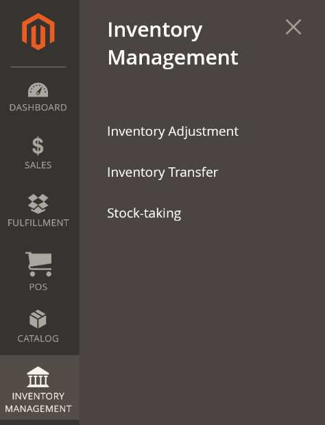 Magestore POS inventory management menu