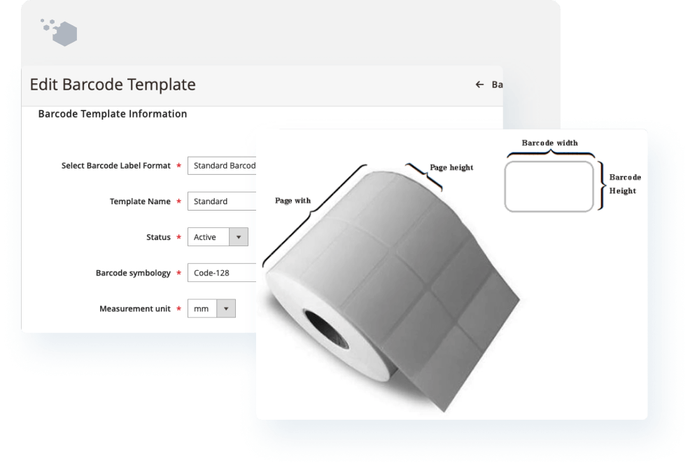 magento barcode template