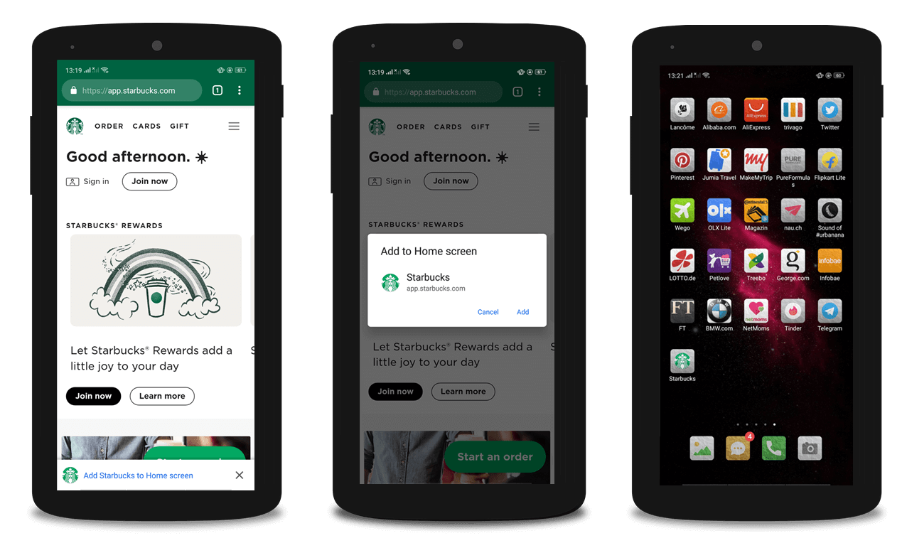 Starbucks PWA site