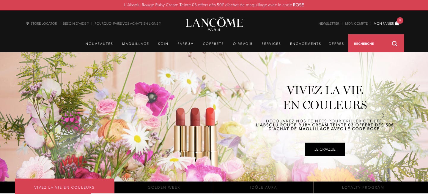 Headless Commerce example: Lancôme