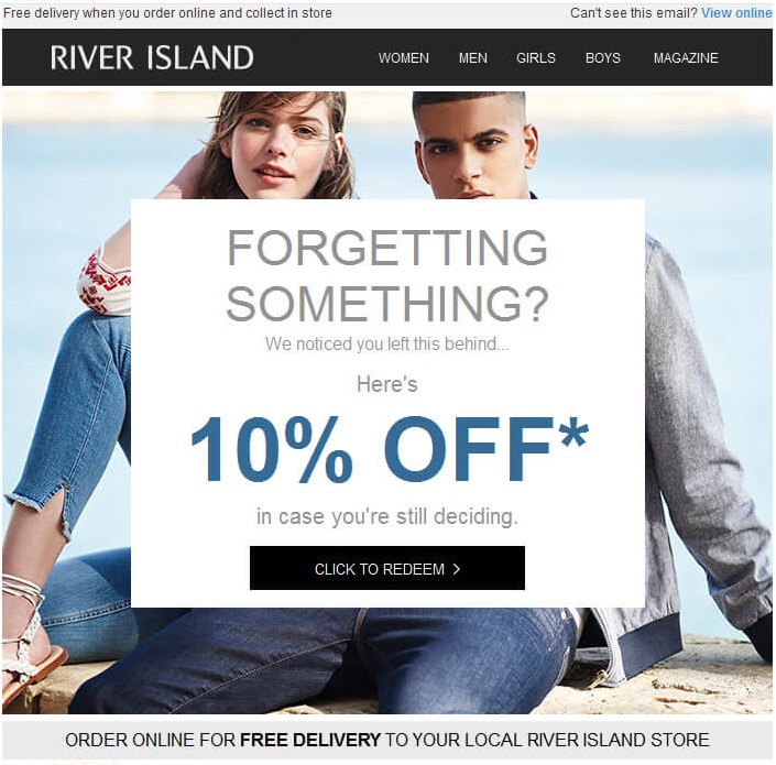 Send reminders about abandoned shopping carts