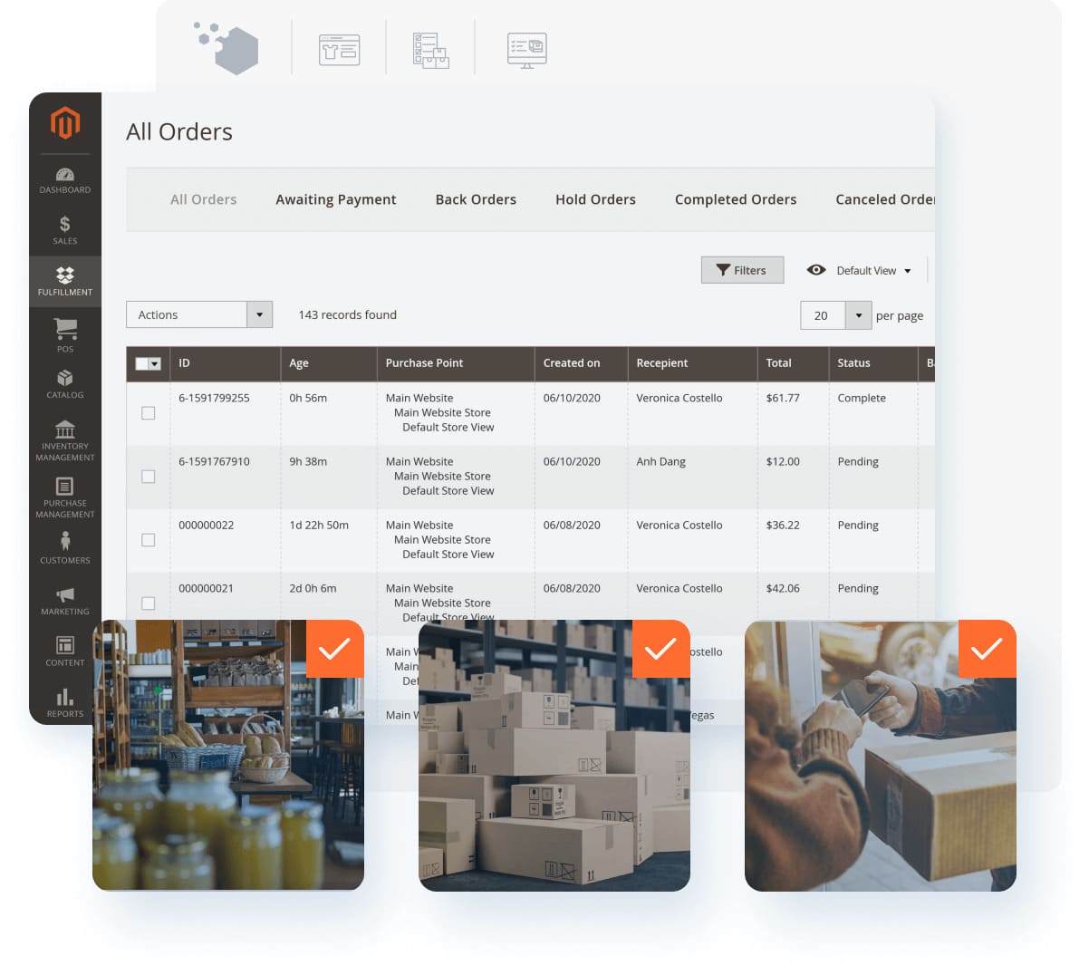 magento erp order management