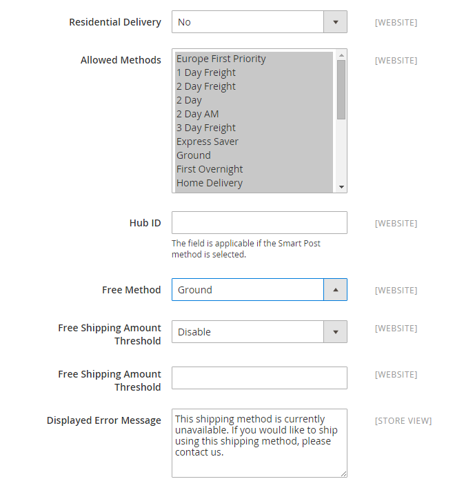 Set up FedEx Delivery Methods