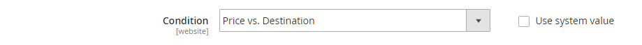 Set up Table Rates Condition