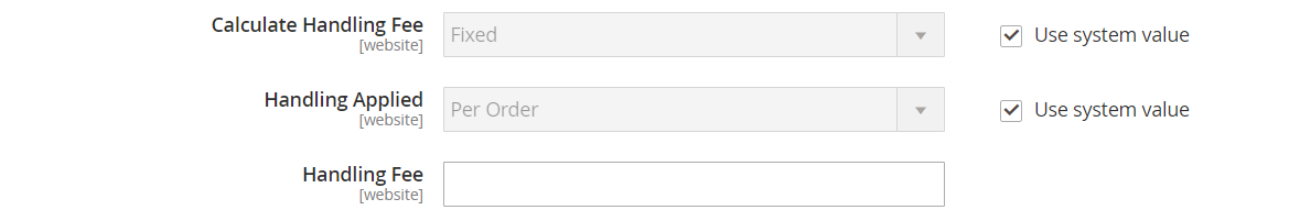 Set up USPS Handling Fee