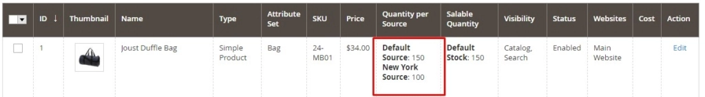 Adjust stock in Magento MSI using product catalog – adjustment successful