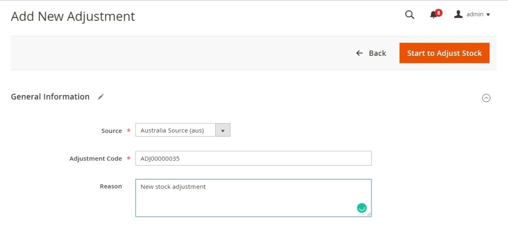 Magestore Adjust Stock feature for Magento 2.3 and 2.4 – create adjustment