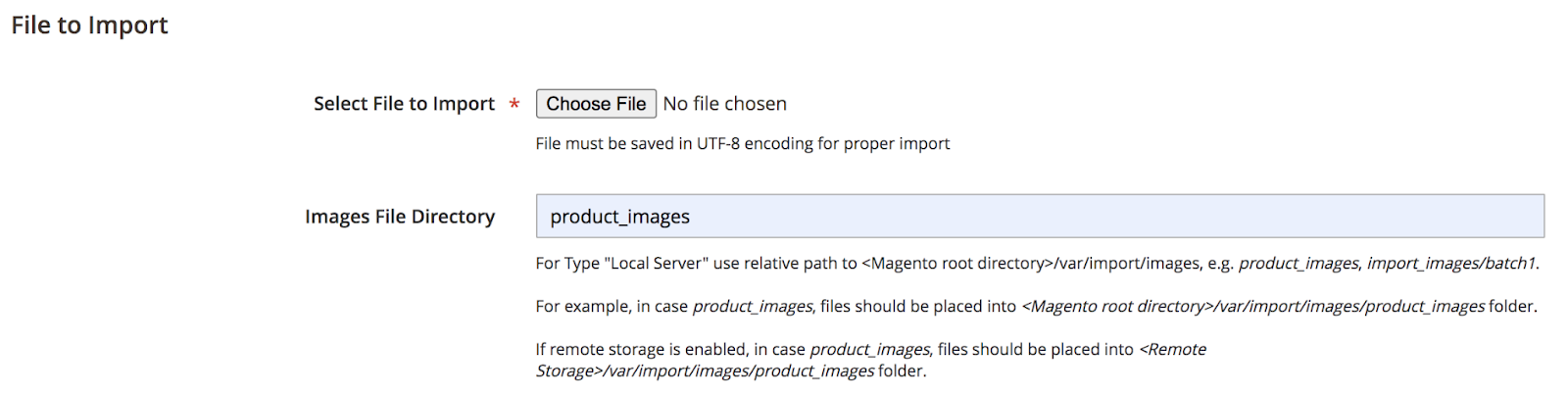 Import images from local server - how to import products in magento 2
