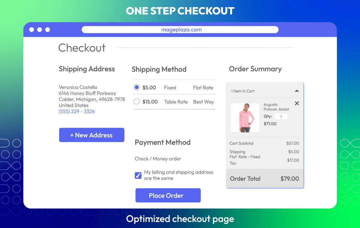 Magento 2 one step checkout module