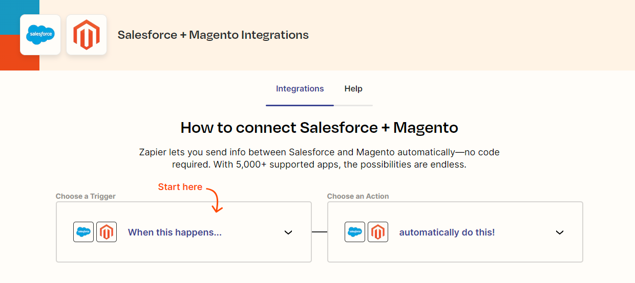 Zapier supports Magento Salesforce integration