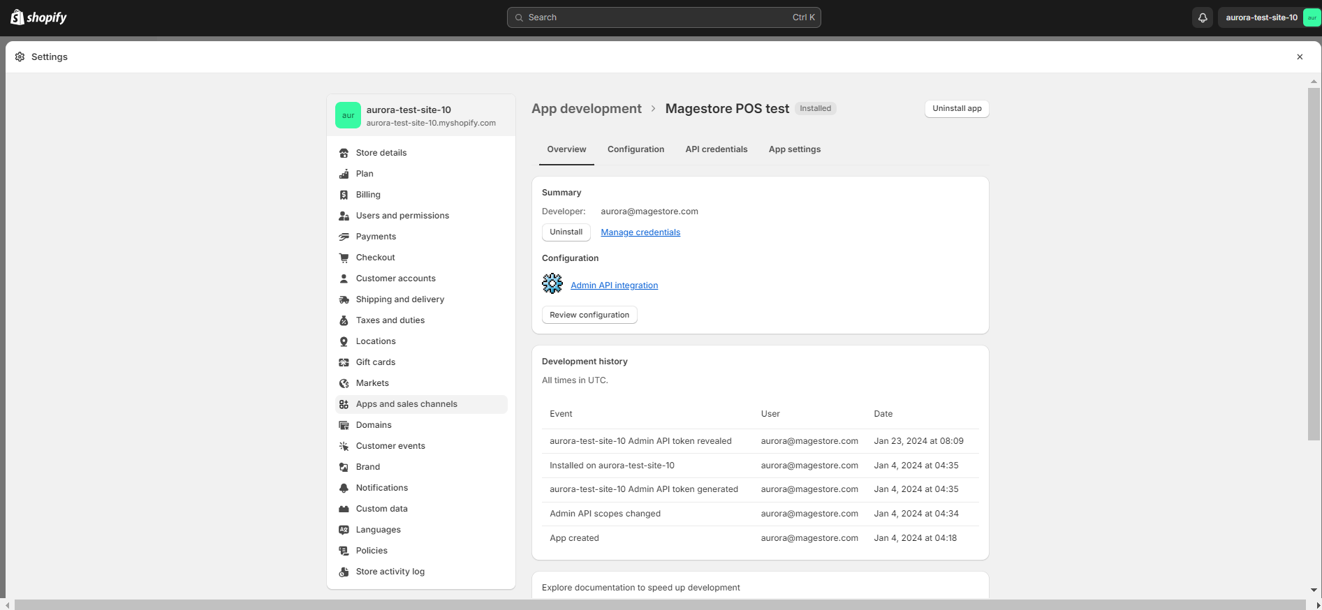 A successfully generated custom app