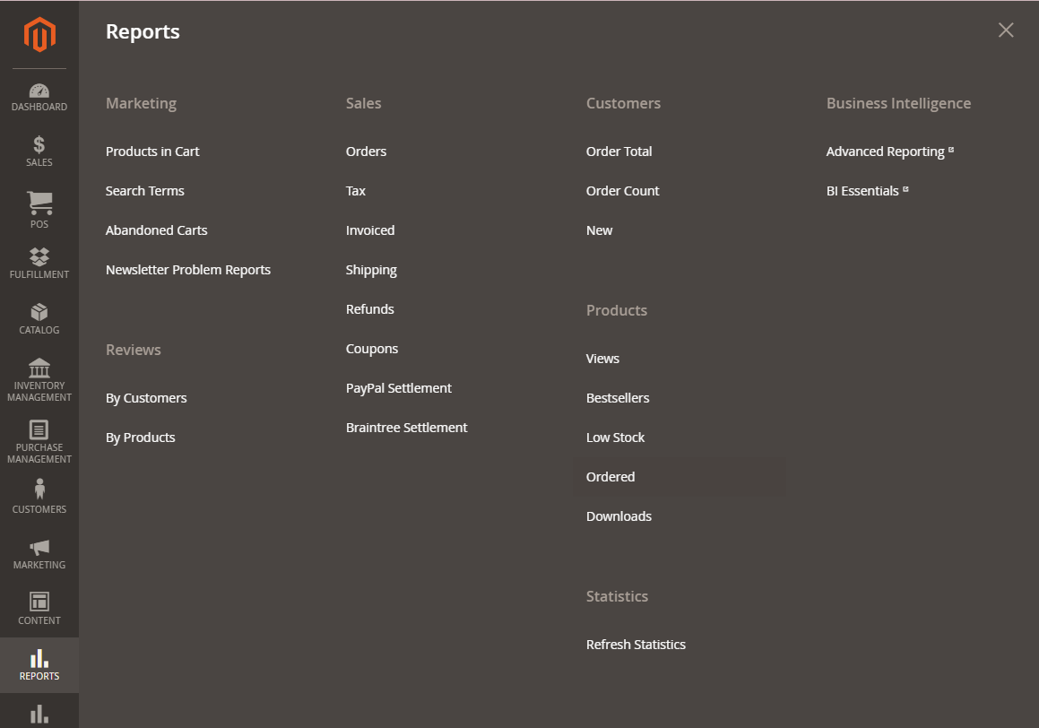 Reports Magento. Magento vs PrestaShop