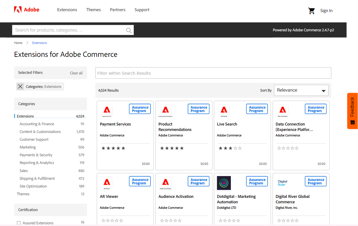 Magento Commerce Marketplace. Magento vs PrestaShop