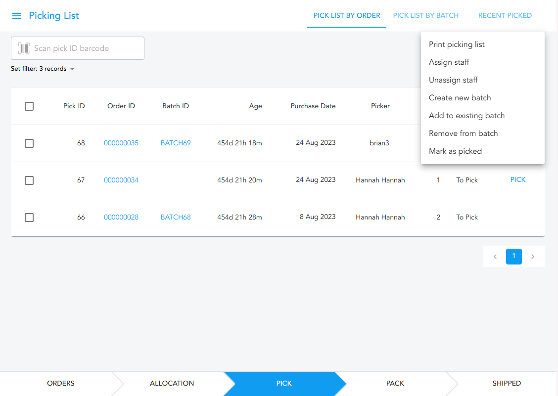 printing picking list in Magento RMS