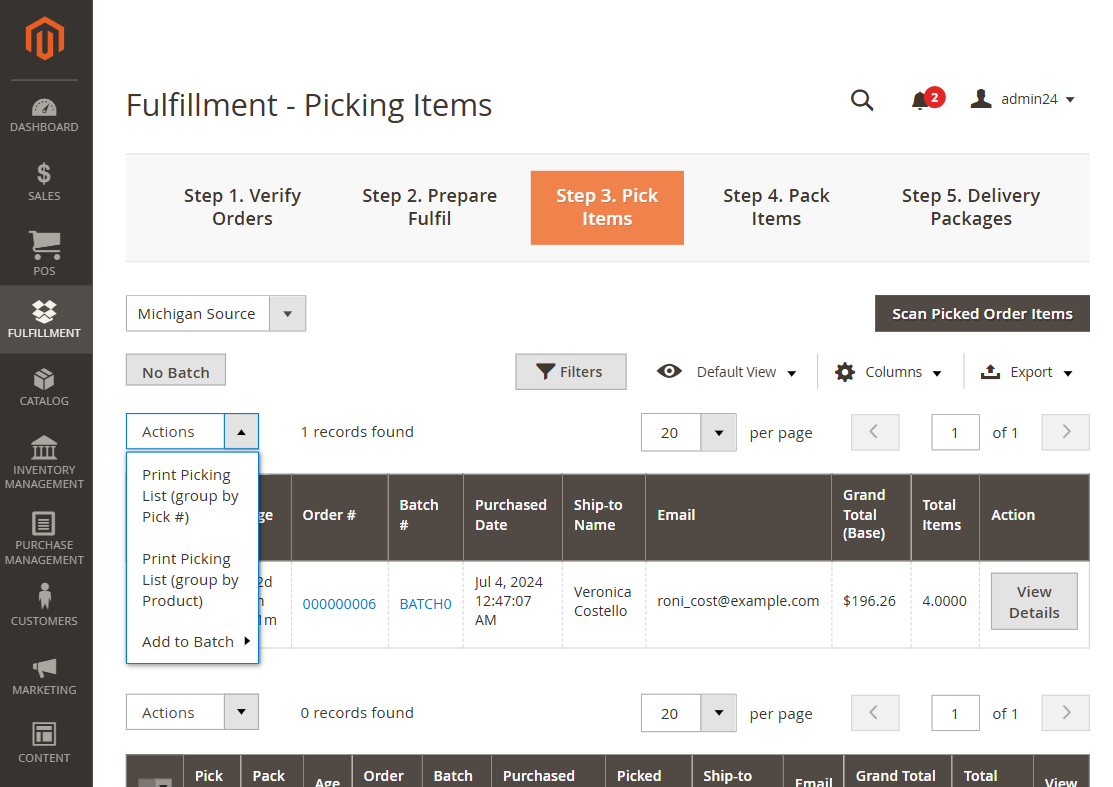 magento fulfillment pick