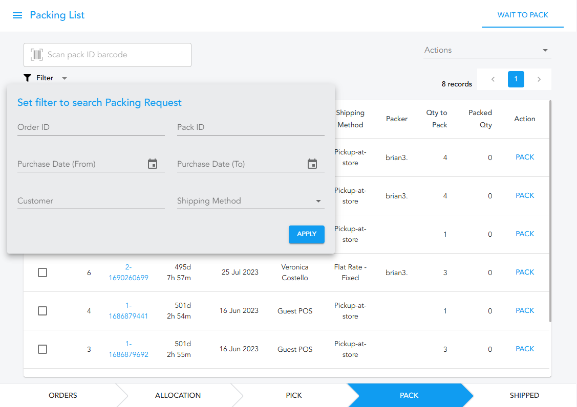 magento order fulfillment packing step