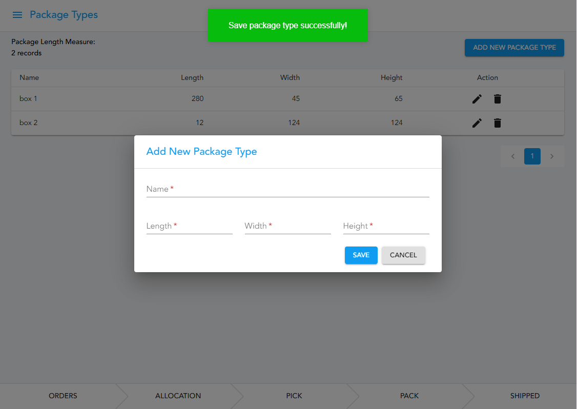 create custom package for fulfillment