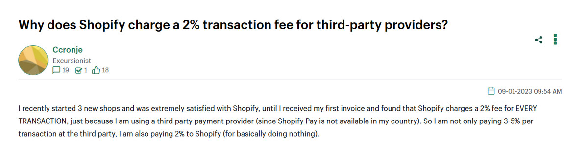 Shopify's additional transaction fees on 3rd payment provider - Magestore
