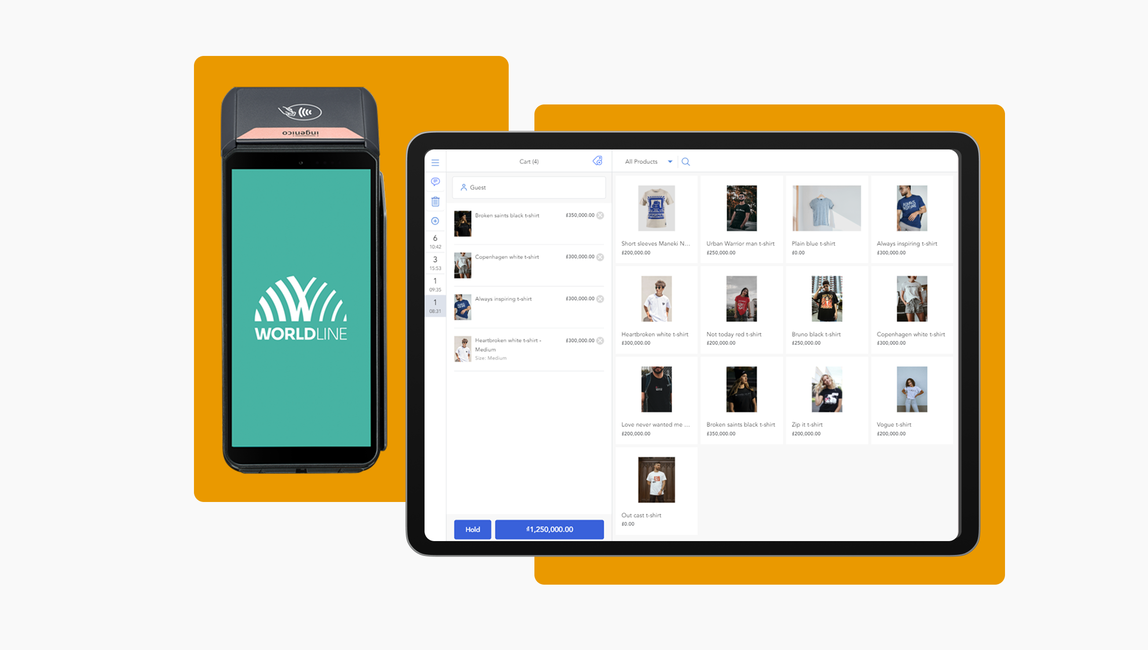a POS checkout and a Worldline handheld