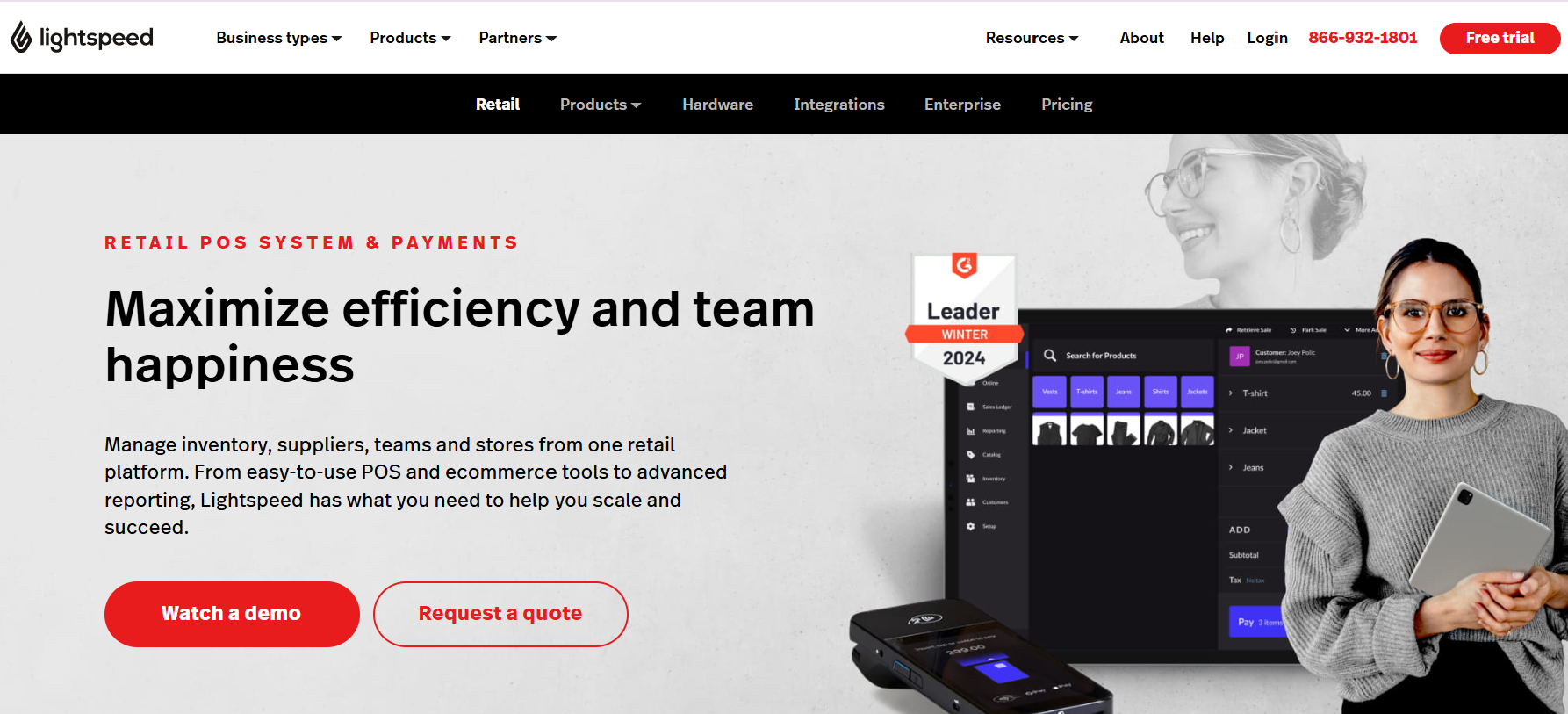 Lightspeed POS homepage