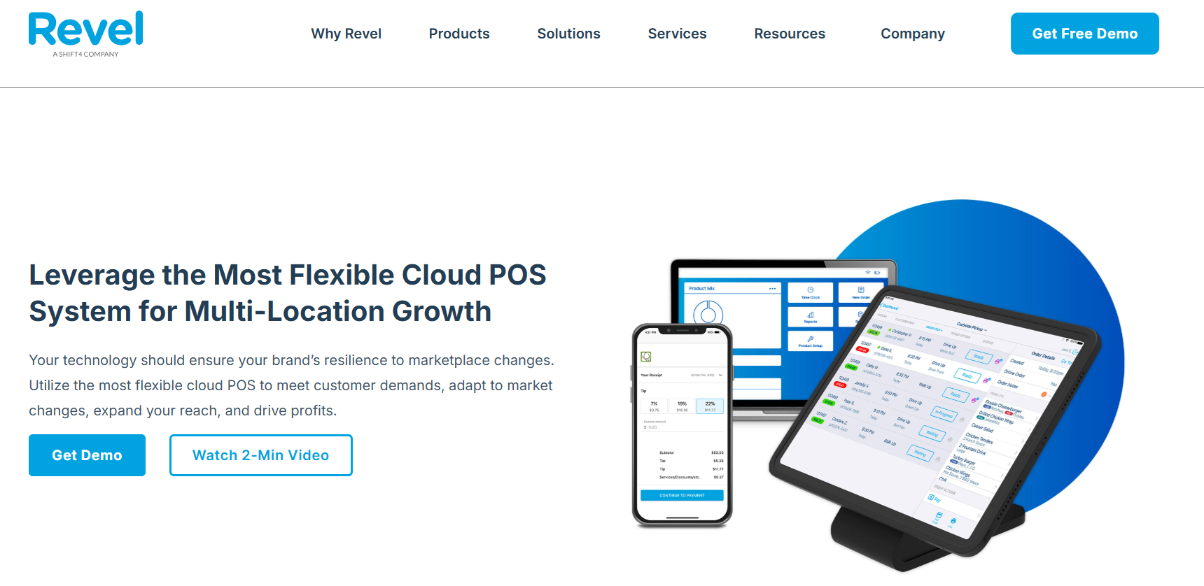 Revel POS homepage